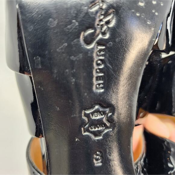 Report Signature Black Platform Heels Cutouts Buckle Closure Women's Size 8 - Picture 9 of 9